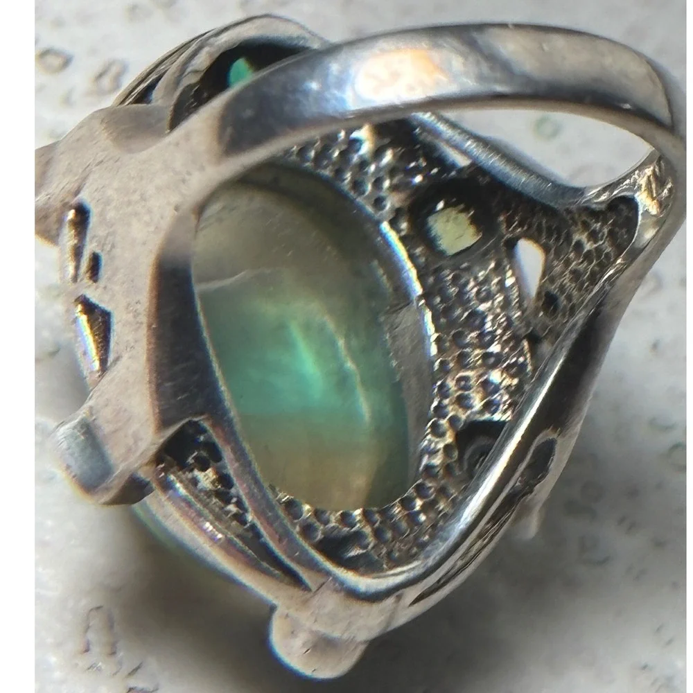 Nicky‎ Butler Sterling Silver Prehnite Peridot Emerald Statement Ring 925 Size 9